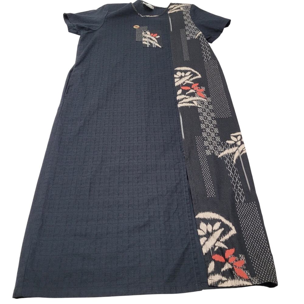 Vintage Linda G Hawaii 100% cotton maxi dress lagenlook minimalist